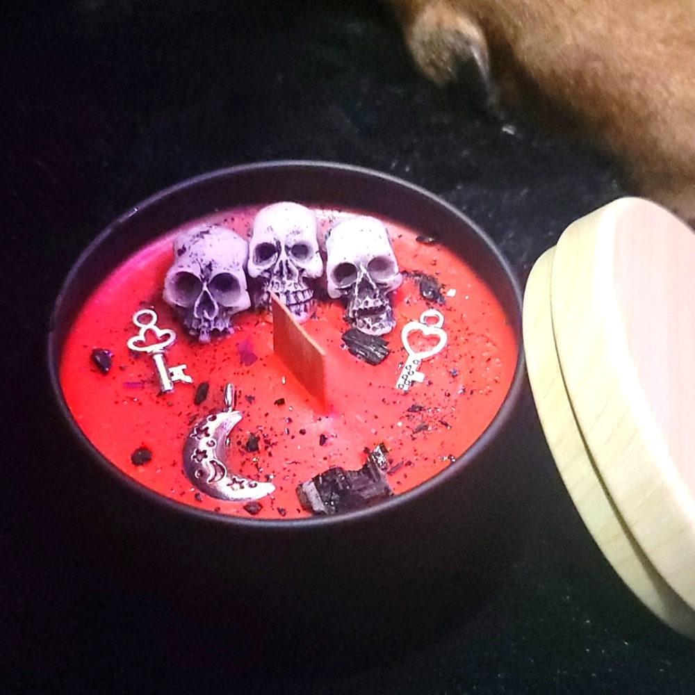 Tourmaline sprinkled protection Candle comes with a mystery bag with goodies